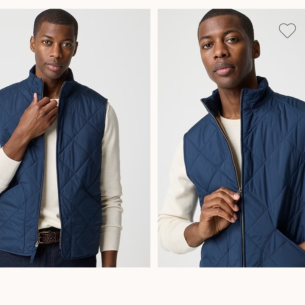 J. Crew Dark Blue Quilted Vest size small.